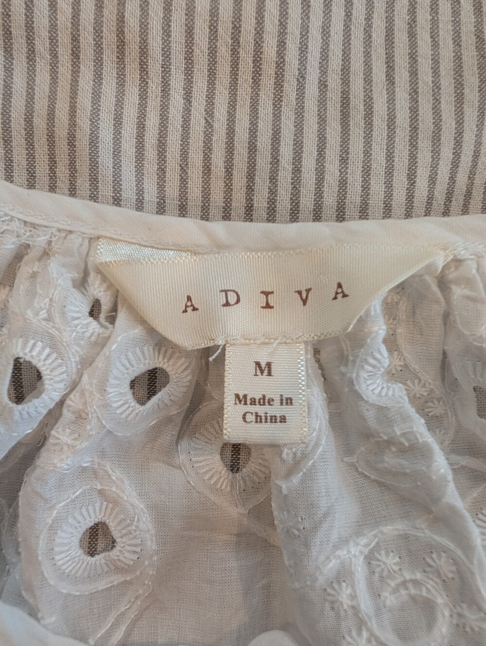 White Eyelet Tie-Front Women's Top - Picture 5 of 6